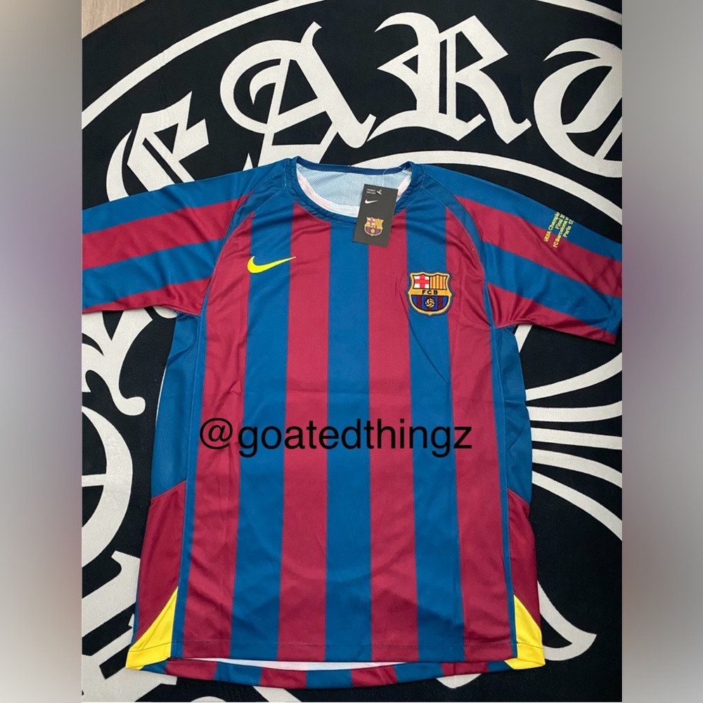 Nike FC Barcelona Ronaldinho #10 2006 Uefa Champions League Final Jersey soccer